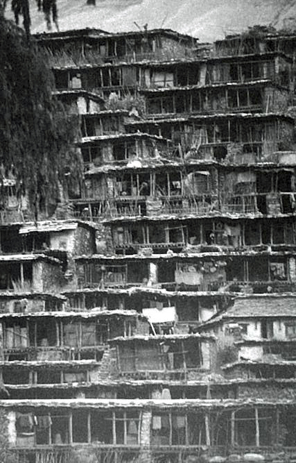 Taka-Shera, a Kham village, resembles a beehive.