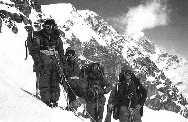 David Watters with his two children, Steve and Daniel Watters, on a mountain trek